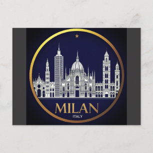 Mailand Italy Skyline Postkarte
