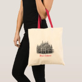Mailand-Kathedrale, die rote weiße Taschen-Tasche Tragetasche (Vorderseite (Produkt))