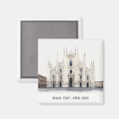 Mailand Kathedrale Italien Wasserfarbe Italien Rei Magnet (Vorderseite/Rückseite)