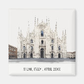 Mailand Kathedrale Italien Wasserfarbe Italien Rei Magnet (Vorne)