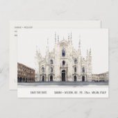 Mailand Kathedrale Italien Wasserfarbe Save the Da Postkarte (Vorne/Hinten)