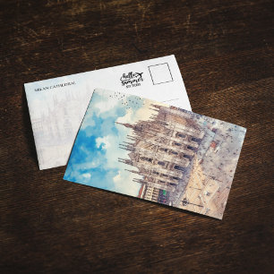Mailand Kathedrale Italien Wasserfarben Postkarte