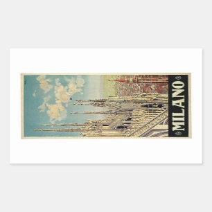 Mailand Mail Italien Vintage Reise Klassiker  Rechteckiger Aufkleber