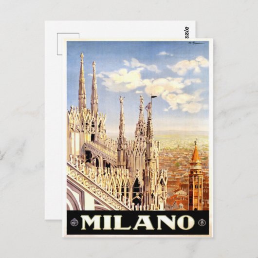 Mailand - Mailand Italien Jahrgang Reise Postkarte (Vorne/Hinten)