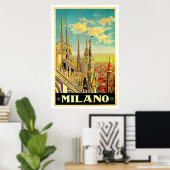 Mailand/Mailand Italien Stadtbild Vintag Poster (Heimbüro)