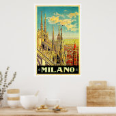 Mailand/Mailand Italien Stadtbild Vintag Poster (Küche)