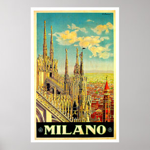 Mailand/Mailand Italien Stadtbild Vintag Poster