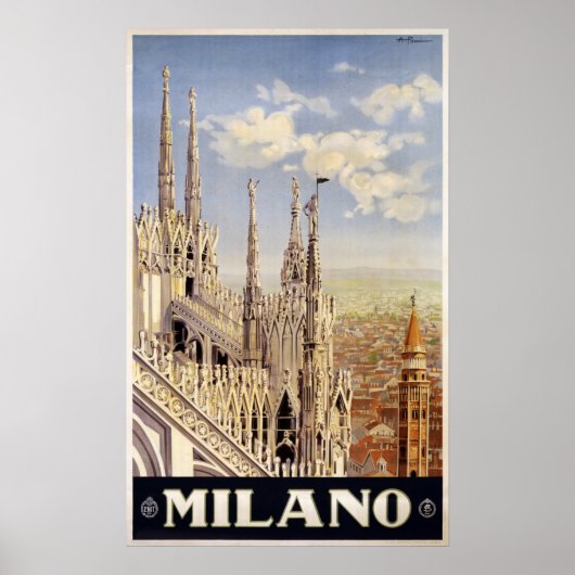 Mailand (Mailand) Italien Vintage Reiseplakat Poster (Vorne)