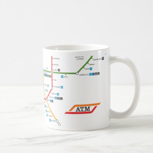 Mailand-Metro-Tasse Kaffeetasse (Rechts)