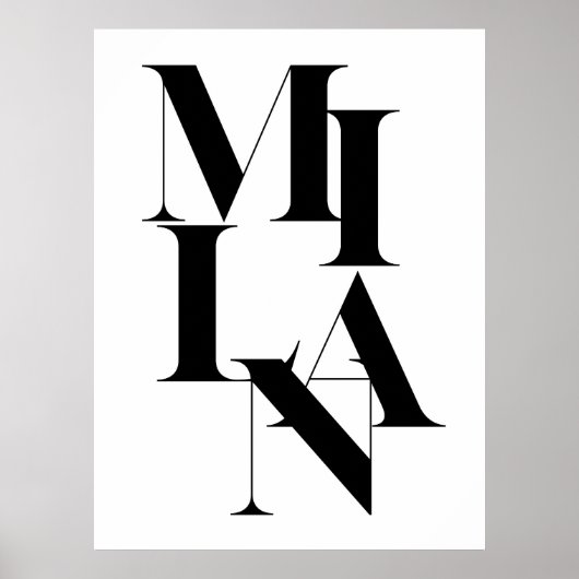 Mailand Minimalistisches Grafisches Zitat Schwarz- Poster (Vorne)