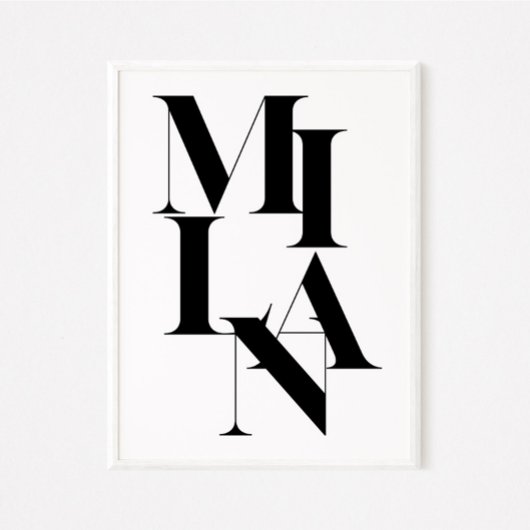 Mailand Minimalistisches Grafisches Zitat Schwarz- Poster