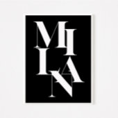 Mailand Minimalistisches Grafisches Zitat Schwarz- Poster