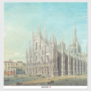 Mailand Piazza del Duomo 1850er Jahre von Carlo Bo Aufkleber