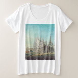 Mailand Piazza del Duomo 1850er Jahre von Carlo Bo Große Größe T-Shirt
