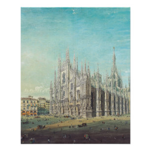 Mailand Piazza del Duomo 1850er Jahre von Carlo Bo Poster