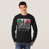 Mailand - Vintage Skyline-Flagge T-Shirt (Vorne ganz)