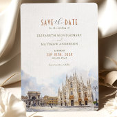 Mailand Zielort Save the Date Duomo Wasserfarbe Einladung