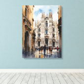 Mailänder Aquarellkunst Leinwanddruck (Insitu (Holzboden))