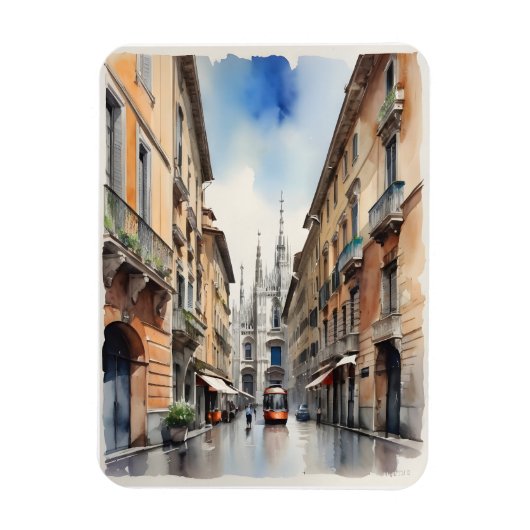 Mailänder Aquarellkunst Magnet (Vertikal)