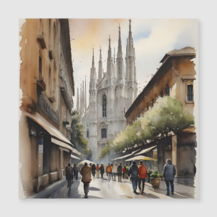 Mailänder Aquarellkunst Magnetkarte