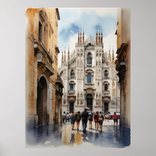 Mailänder Aquarellkunst Poster