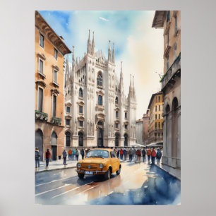 Mailänder Aquarellkunst Poster
