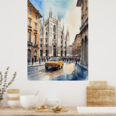 Mailänder Aquarellkunst Poster (Küche)