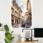 Mailänder Aquarellkunst Poster (Heimbüro)
