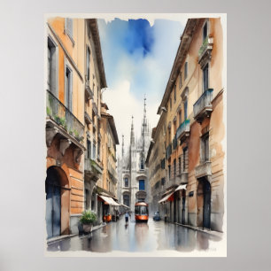 Mailänder Aquarellkunst Poster
