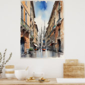 Mailänder Aquarellkunst Poster (Küche)