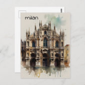 Mailänder Aquarellkunst Postkarte (Vorne/Hinten)