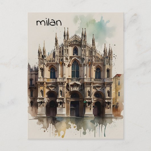 Mailänder Aquarellkunst Postkarte (Vorderseite)