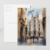 Mailänder Aquarellkunst Postkarte (Vorne/Hinten)