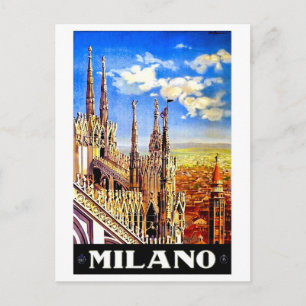 Mailänder Dom, Italien, Landschaft, Vintage-Reise Postkarte