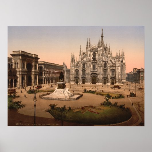 Mailänder Dom und Piazza, Lombardei, Italien Poster (Vorne)