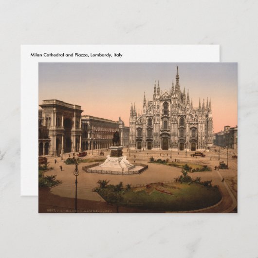 Mailänder Dom und Piazza, Lombardei, Italien Postkarte (Vorne/Hinten)