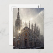 Mailänder Duomo im Schnee Postkarte (Vorne/Hinten)