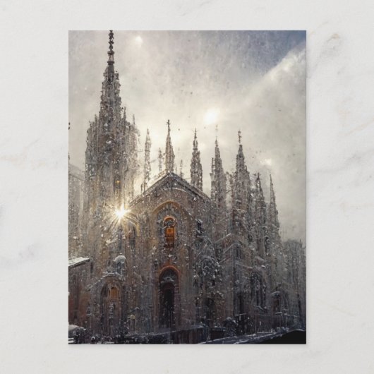 Mailänder Duomo im Schnee Postkarte (Vorderseite)
