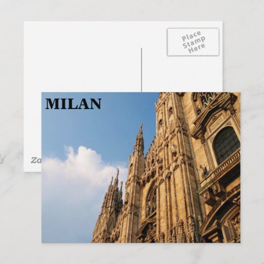 Mailänder Kathedrale bei Sunset Postkarte (Vorne/Hinten)