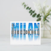 Mailänder Label aus der Skyline Mailands in Italie Postkarte (Stehend Vorderseite)