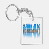 Mailänder Label aus der Skyline Mailands in Italie Schlüsselanhänger (Vorderseite links)
