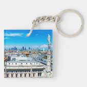 Mailänder Label aus der Skyline Mailands in Italie Schlüsselanhänger (Rückseite)