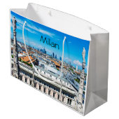 Mailänder Skyline Große Geschenktüte (Rückseite Schrägansicht)
