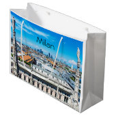 Mailänder Skyline Große Geschenktüte (Vorderseite Schrägansicht)