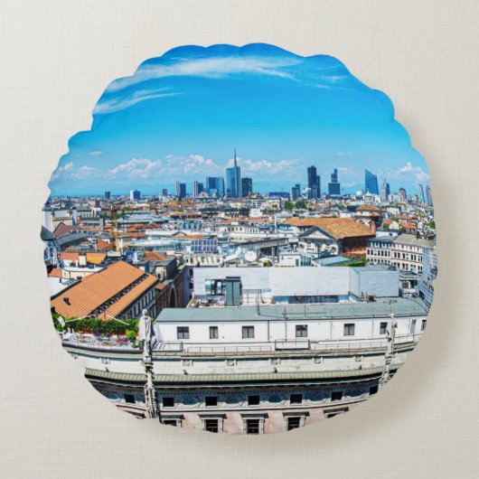 Mailänder Skyline Rundes Kissen (Vorderseite)