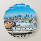 Mailänder Skyline Rundes Kissen (Rückseite)