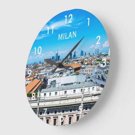 Mailänder Skyline-Tasse Große Wanduhr (Winkel)