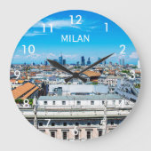 Mailänder Skyline-Tasse Große Wanduhr (Vorderseite)