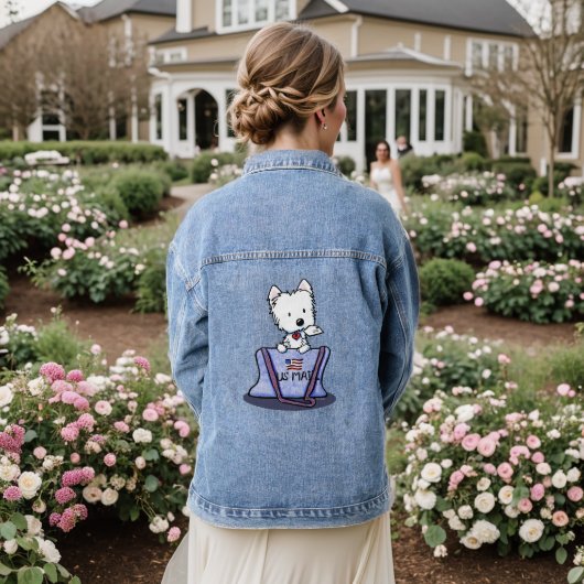 Mailbag Westie KiniArt Jeansjacke (Hochzeit Rückseite)