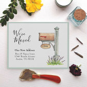 Mailbox Aquarell Neue Zuhause Wir sind umgezogen Mitteilungskarte